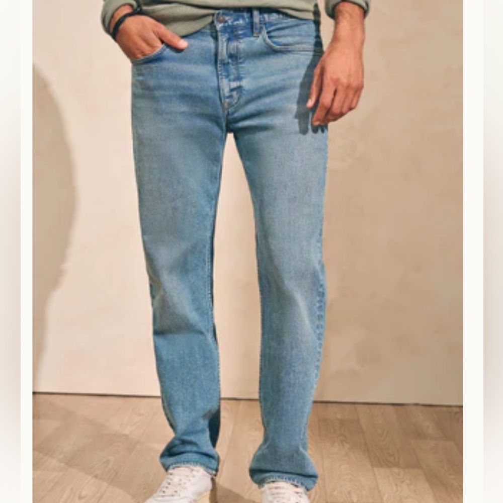 Faherty Men's Classic Blue Straight Jeans